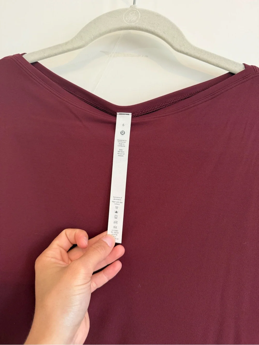Lululemon Back in Action Short Sleeve Nulu Material Red Merlot - Picture 3 of 4